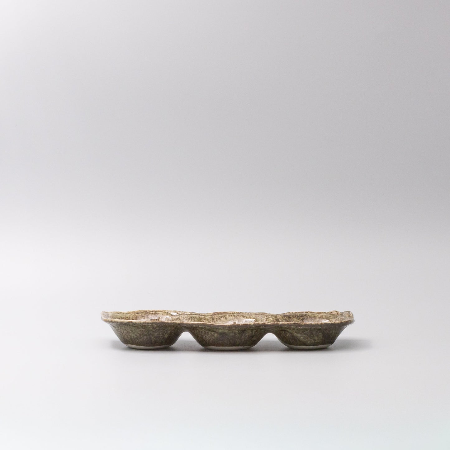 Edamame Triple Pod Dish Green Glaze - Image 3