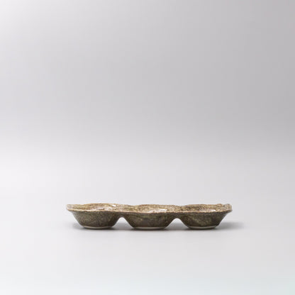 Edamame Triple Pod Dish Green Glaze - Image 3