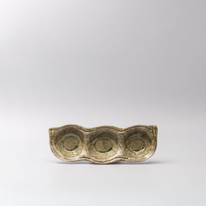 Edamame Triple Pod Dish Green Glaze - Image 4