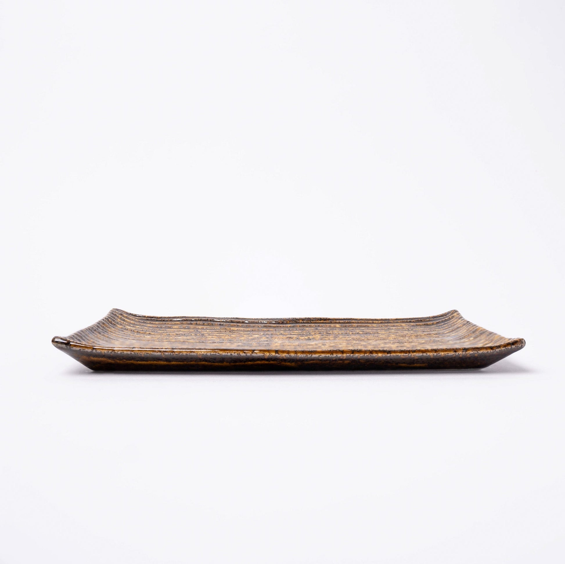 Sushi Plate 24cm Amber Contour Glaze - Image 2