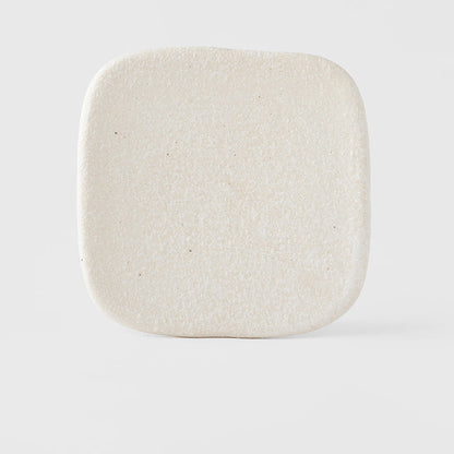 Plate Square 19cm Shell White Glaze - Image 3