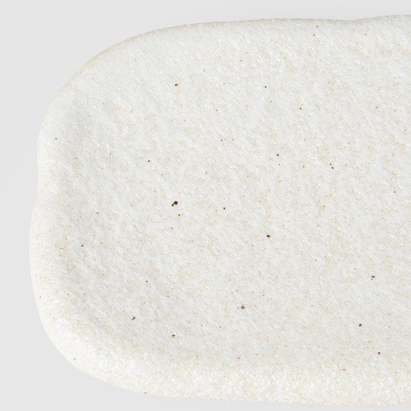 Plate Rectangular 28.5cm Shell White Glaze - Image 4