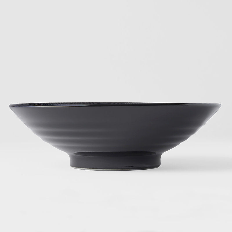 Ramen Bowl 24.5cm Black Wave Glaze - Image 2