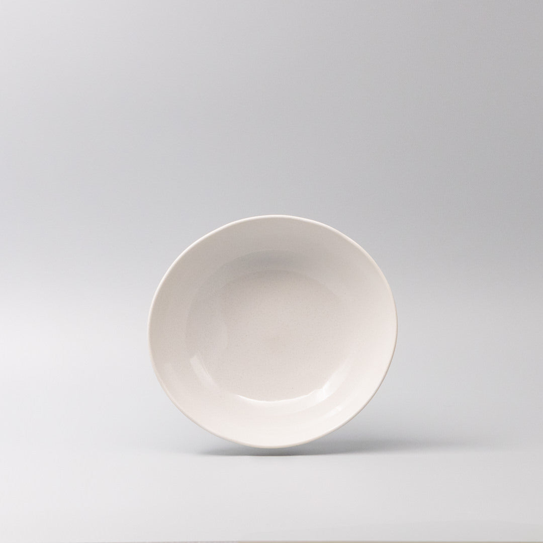 Bowl Oval 20cm Parchment White Glaze - Image 3
