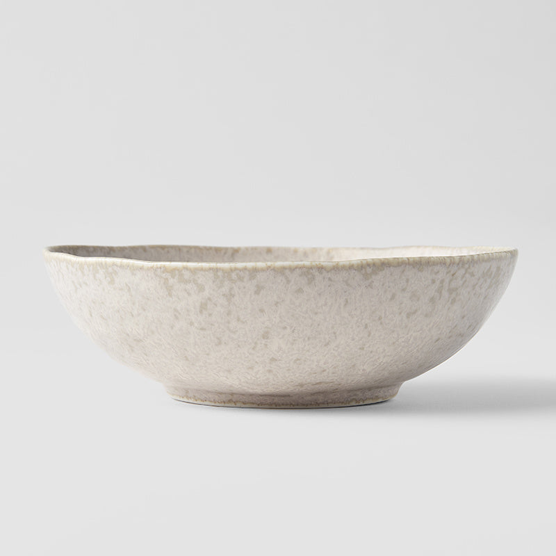 Bowl Oval 16.5cm White Fade Glaze - Image 3