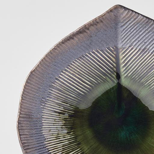 Bowl Shallow Leaf Shape 25cm Midori Glaze - Image 2