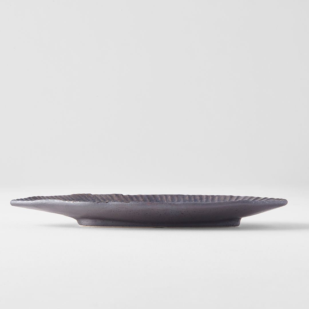 Plate Leaf Shape 21.5x10.5cm Midori Ridge Glaze - Image 3