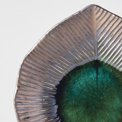 Plate Leaf Shape 16cm Midori Green Glaze - Image 2
