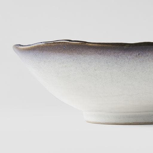 Bowl Leaf Shape 24cm Sky Blue Glaze - Image 3
