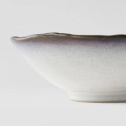 Bowl Leaf Shape 24cm Sky Blue Glaze - Image 3