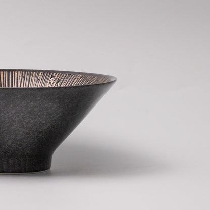 Bowl V shape 19cm Bronze Converging Line Glaze - Image 3