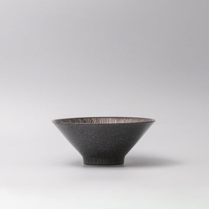 Bowl V shape 19cm Bronze Converging Line Glaze - Image 4