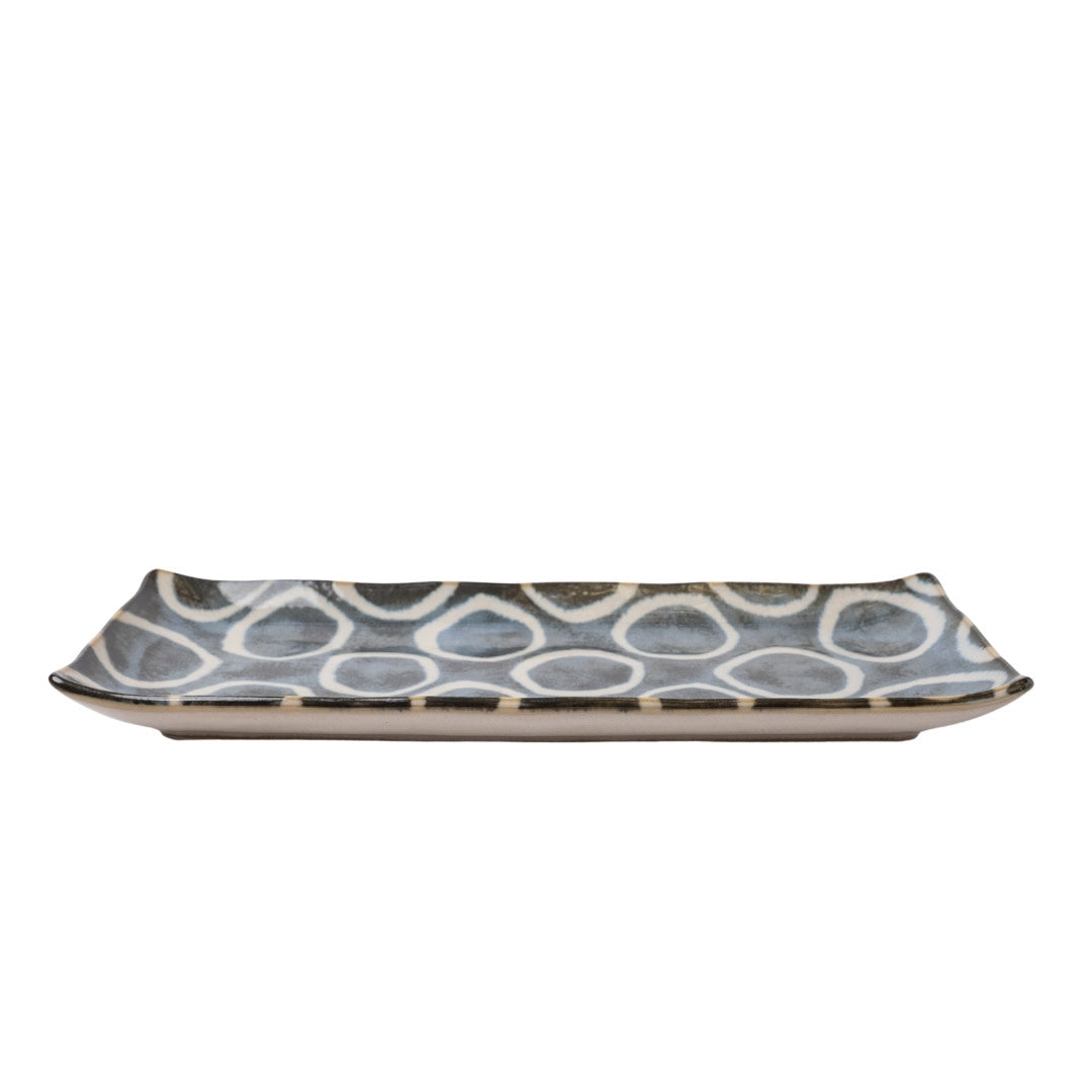 Sashimi Plate 27cm Brush Blue Ring Glaze - Image 2