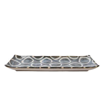Sashimi Plate 27cm Brush Blue Ring Glaze - Image 2