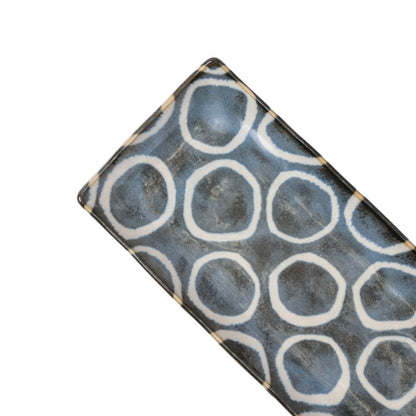 Sashimi Plate 27cm Brush Blue Ring Glaze - Image 3