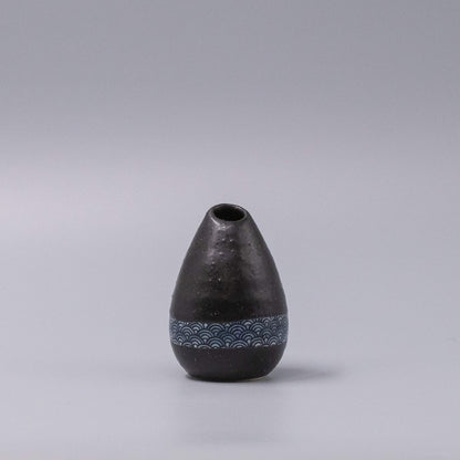 Vase Pinecone 10H Black Wave Design - Image 3