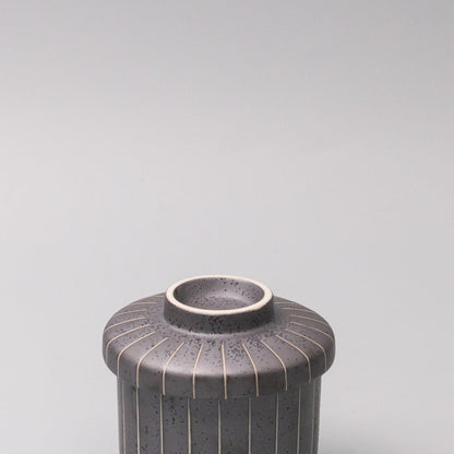 Cup Chawanmushi 170ml Matt Black Stripe Glaze - Image 4