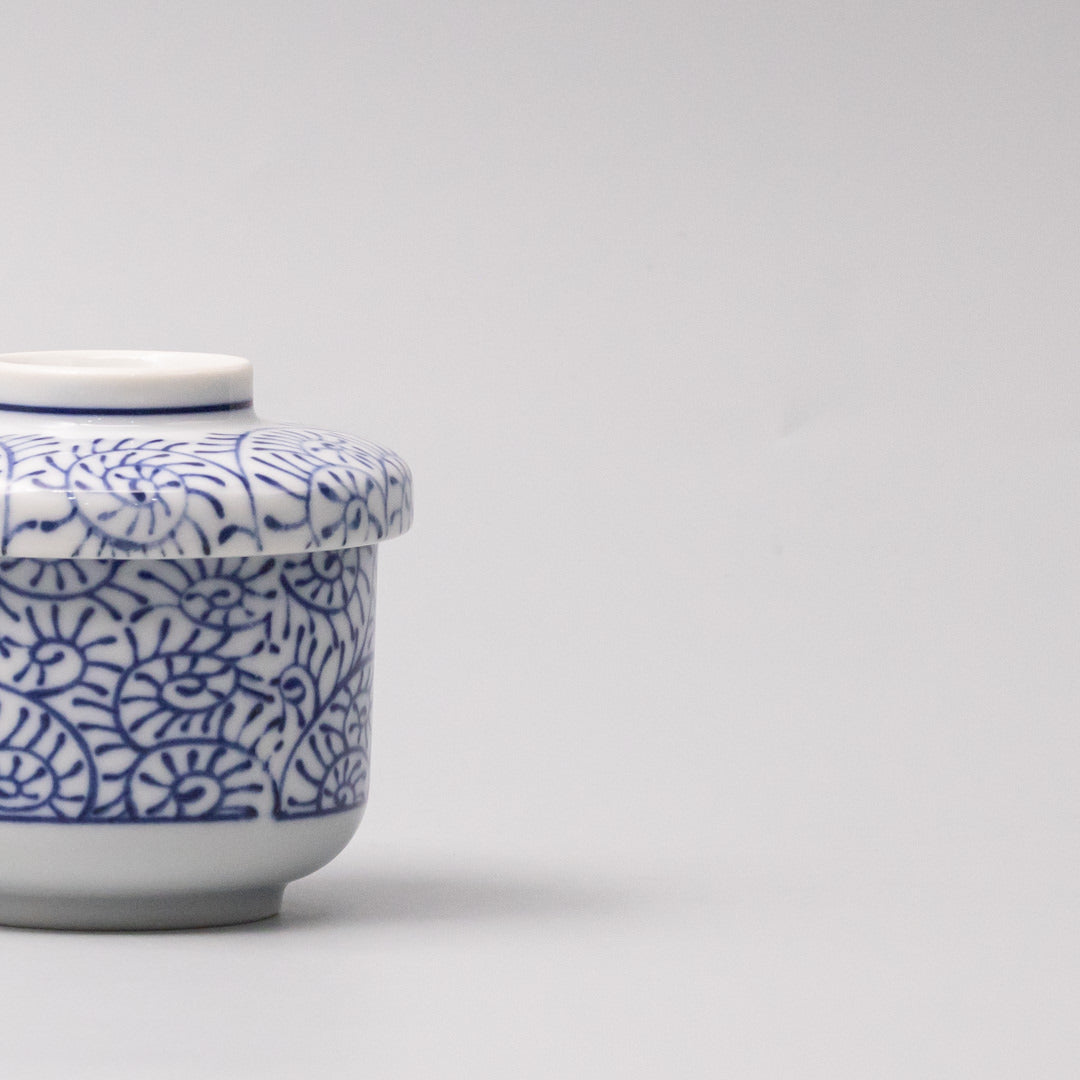Cup Chawanmushi 170ml Blue Paisley Glaze - Image 2