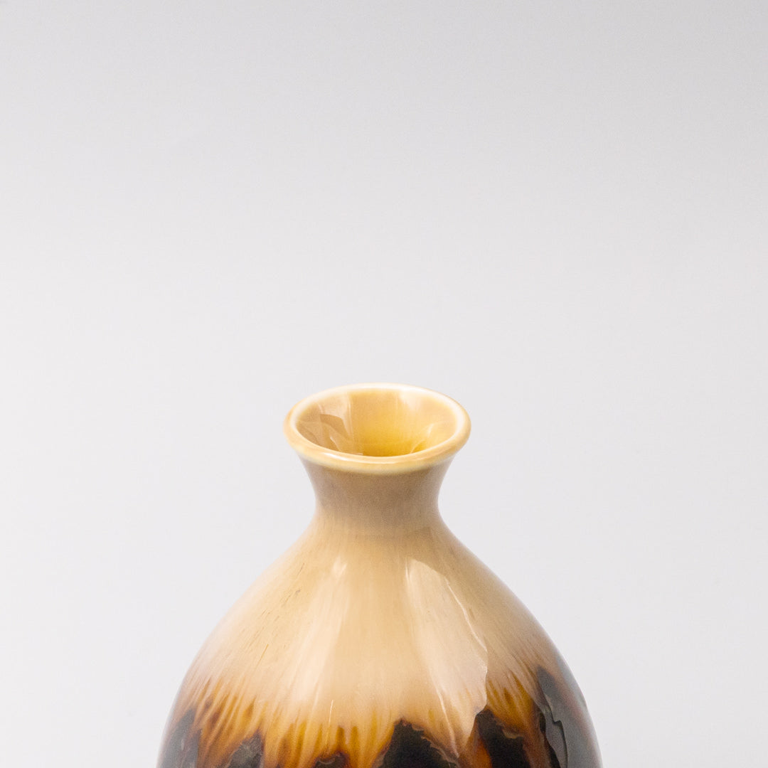 Sake Jug 300ml Black Gloss Sunflower Drip Glaze - Image 2