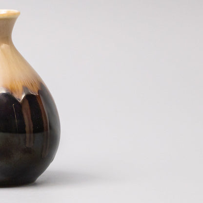 Sake Jug 300ml Black Gloss Sunflower Drip Glaze - Image 3