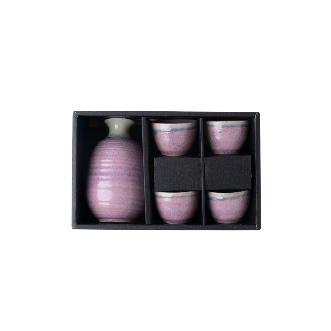 Sake Set for Four 280ml Lilac Glaze - Image 2