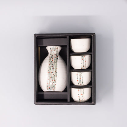 Sake Set for Four 330ml White Abacus Glaze - Image 4