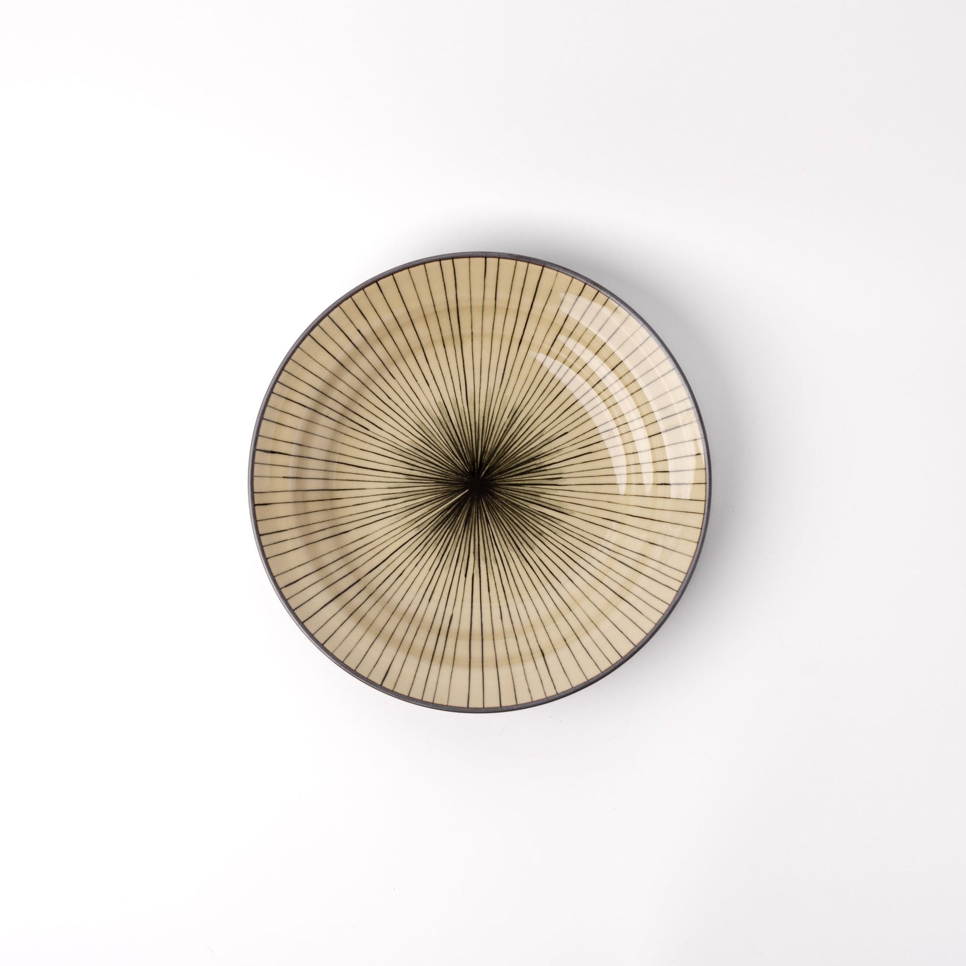 Bowl Shallow Flat Based 20cm Green Converging Line Glaze - Image 3
