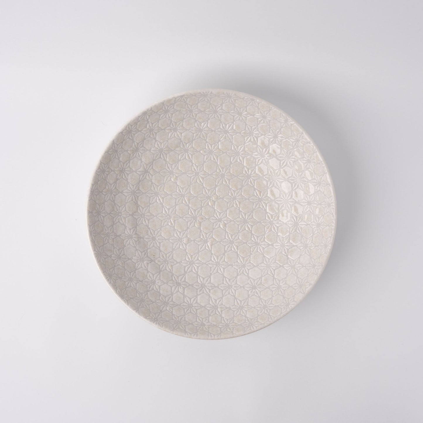 Pasta Bowl Flat 23cm White Star Glaze - Image 3