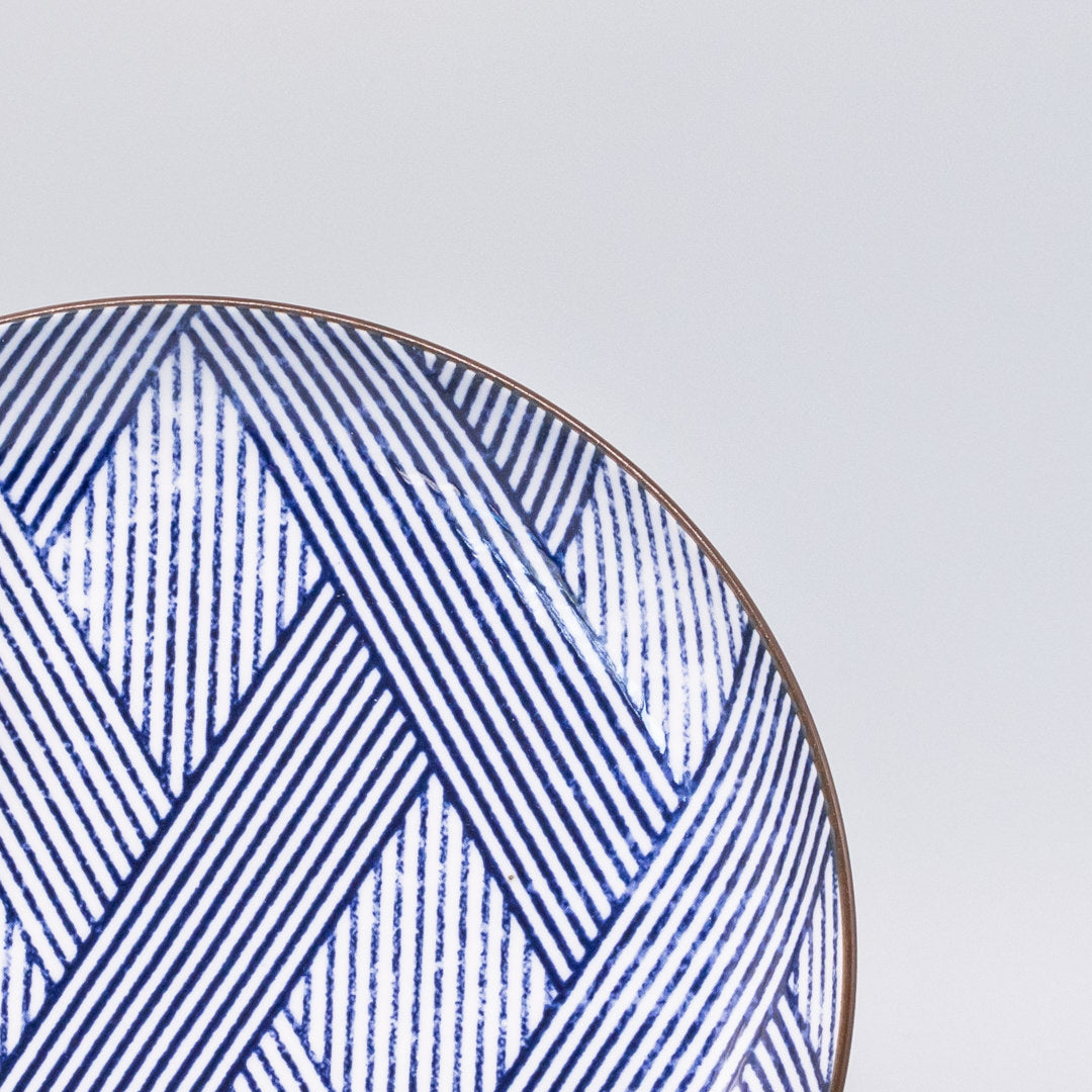 Plate 18cm Thatched Navy Design - Image 2