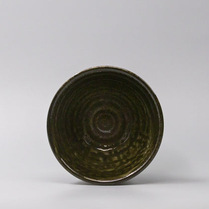 Bowl 15.5cm Shinogi Moss Black Glaze - Image 3