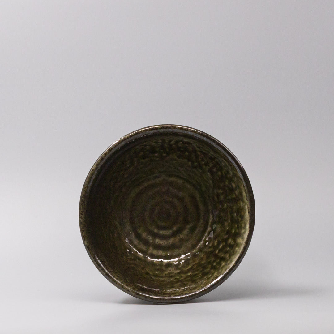 Bowl 18cm Shinogi Moss Black Glaze - Image 3