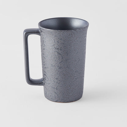 Mug with Handle 350ml Black Scroll Design - Image 3