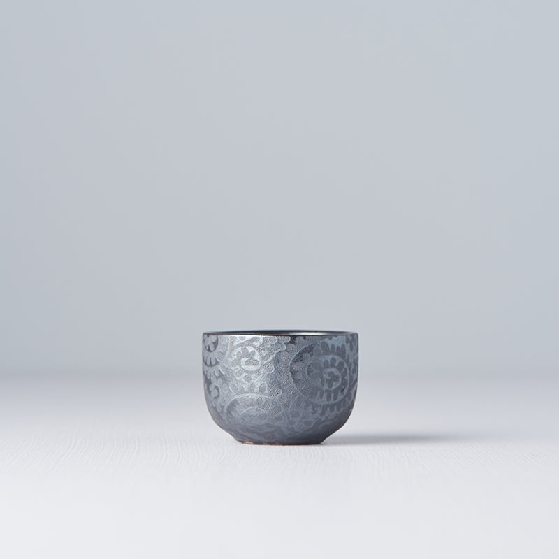Sake Cup 35ml Black Scroll Glaze - Image 3