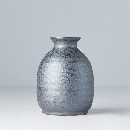 Sake Jug 300ml Black Scroll Glaze - Image 4