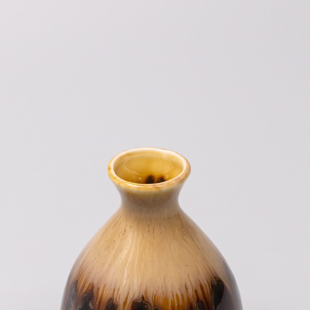 Sake Jug 180ml Black Gloss Sunflower Drip Glaze - Image 2