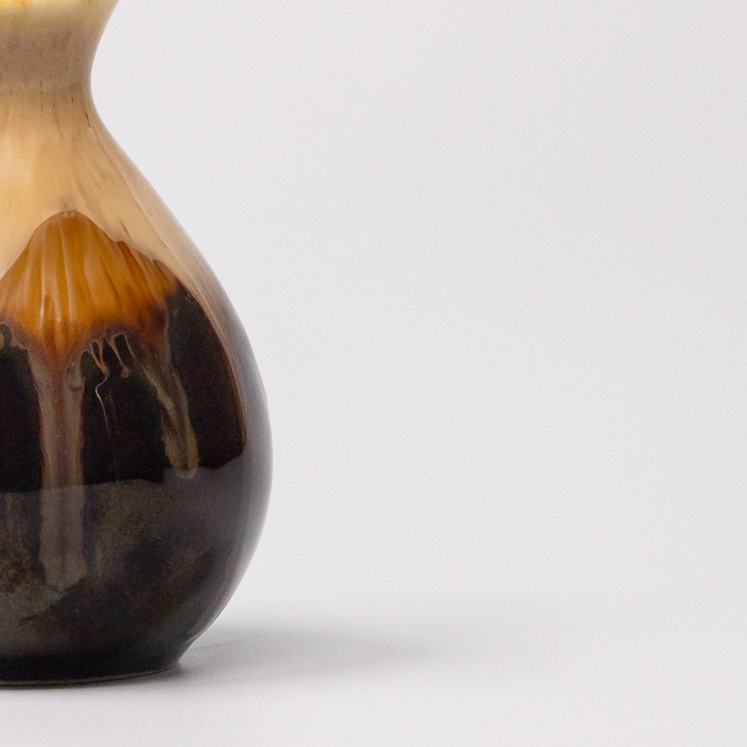 Sake Jug 180ml Black Gloss Sunflower Drip Glaze - Image 3