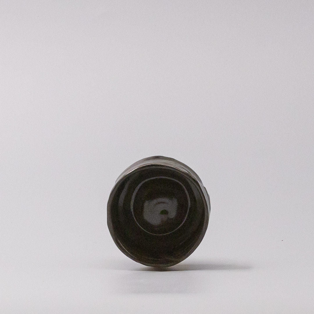 Sake Cup Moss Black Glaze - Image 3