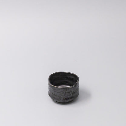 Sake Cup Jet Black Glaze