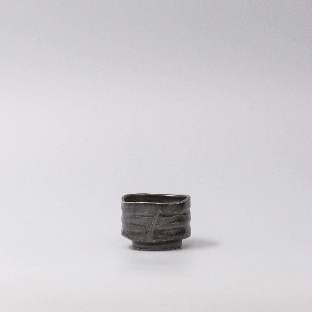 Sake Cup Jet Black Glaze - Image 2
