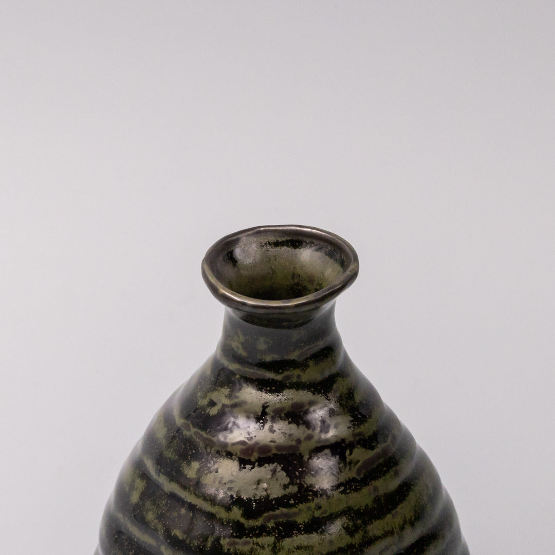 Sake Jug 350ml Moss Black Glaze - Image 2