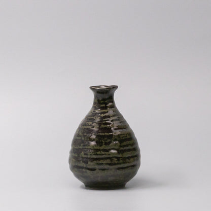 Sake Jug 350ml Moss Black Glaze - Image 4