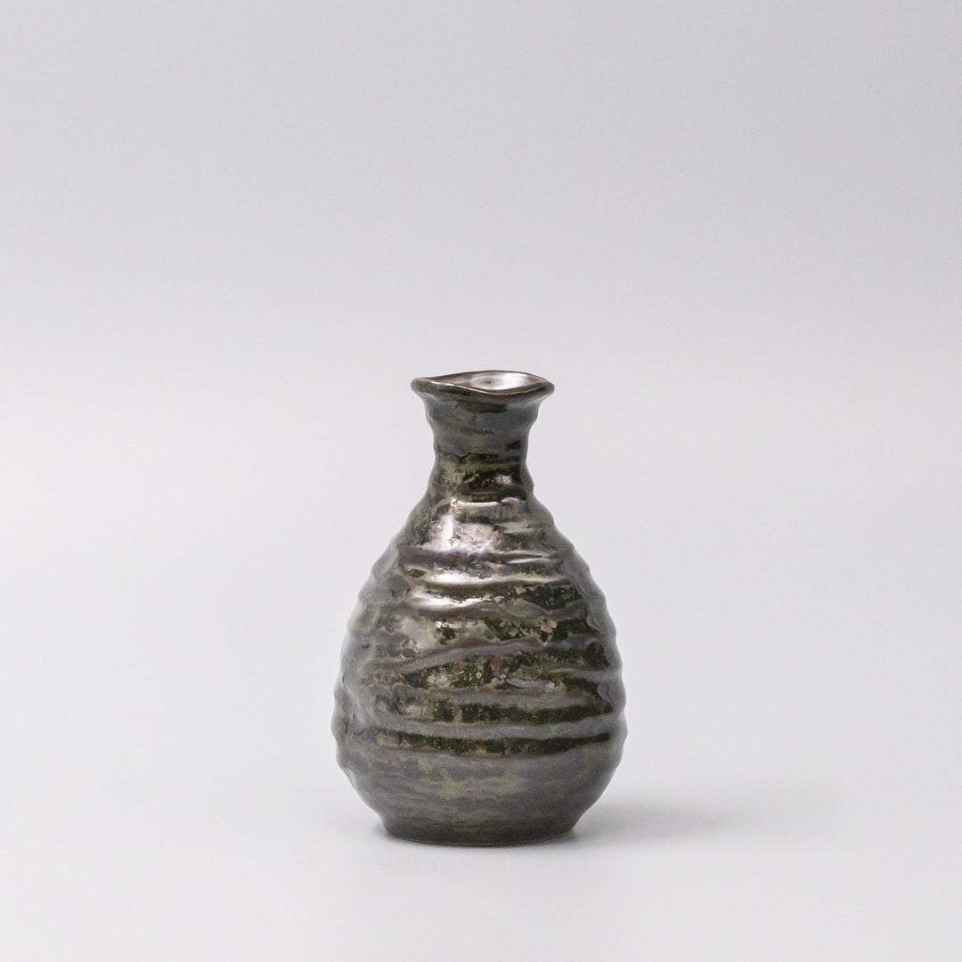 Sake Jug 180ml Moss Black Glaze - Image 4
