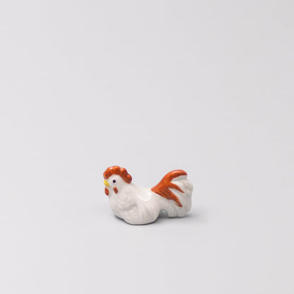 Chopstick Rest White and Red Rooster