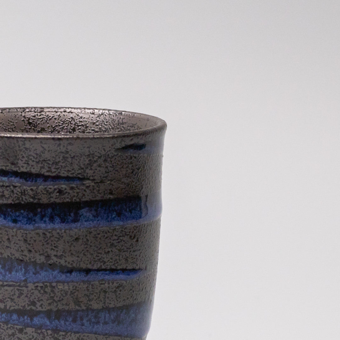 Sushi Mug 300ml Bright Blue Spiral On Black Design - Image 3