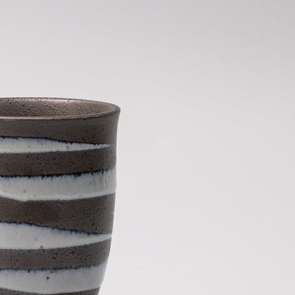 Sushi Mug 300ml Light Blue Spiral On Black Design - Image 3