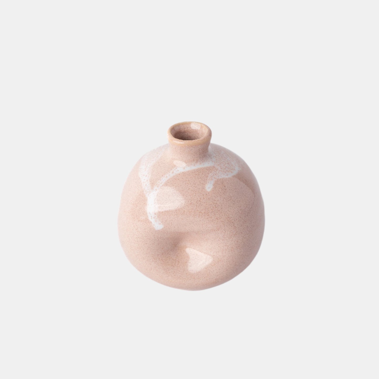 Vase Small Clay Pink Squashed