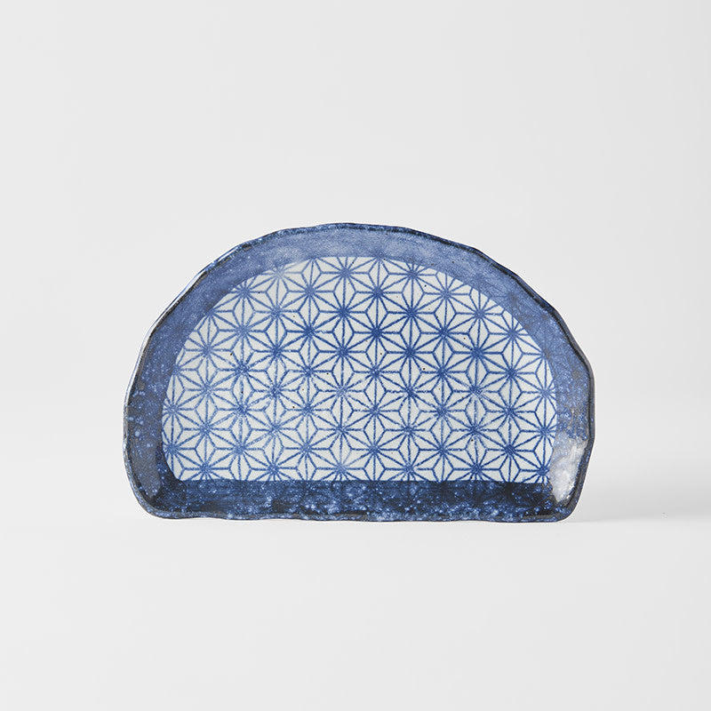 Plate Tempura 21cm Indigo Blue Starburst Design - Image 2