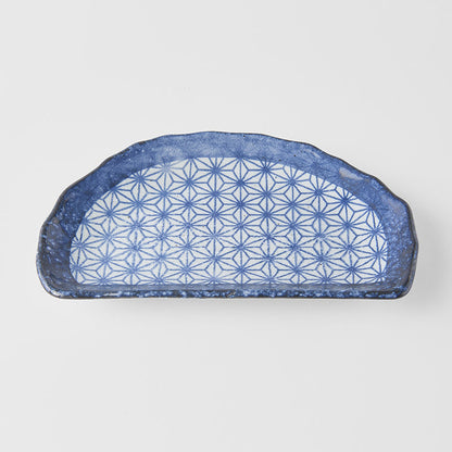 Plate Tempura 21cm Indigo Blue Starburst Design - Image 3