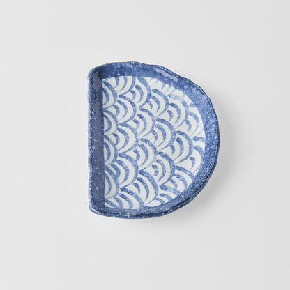 Plate Tempura 21cm Indigo Blue Wave Design - Image 4