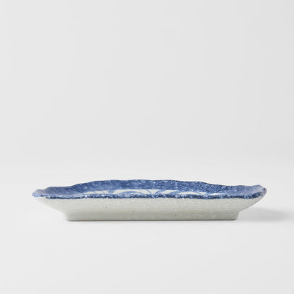 Plate Tempura 21cm Indigo Blue Wave Design - Image 5